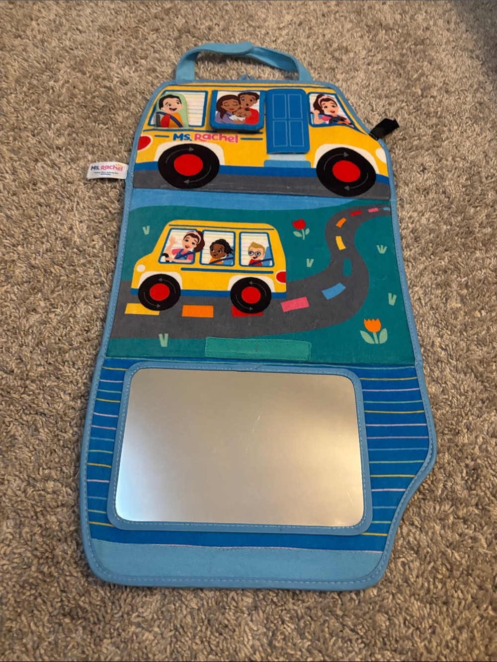 Ms. Rachel Yellow & Blue School Bus Travel Activity Mirror